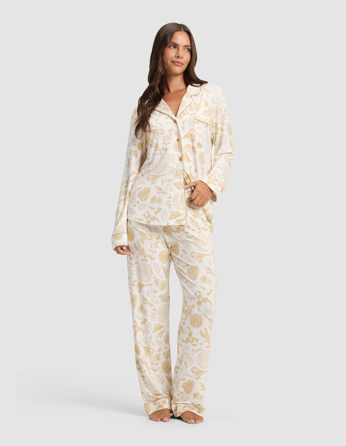 Women's Bamboo Stretch-Knit Long Sleeve Pajama Set