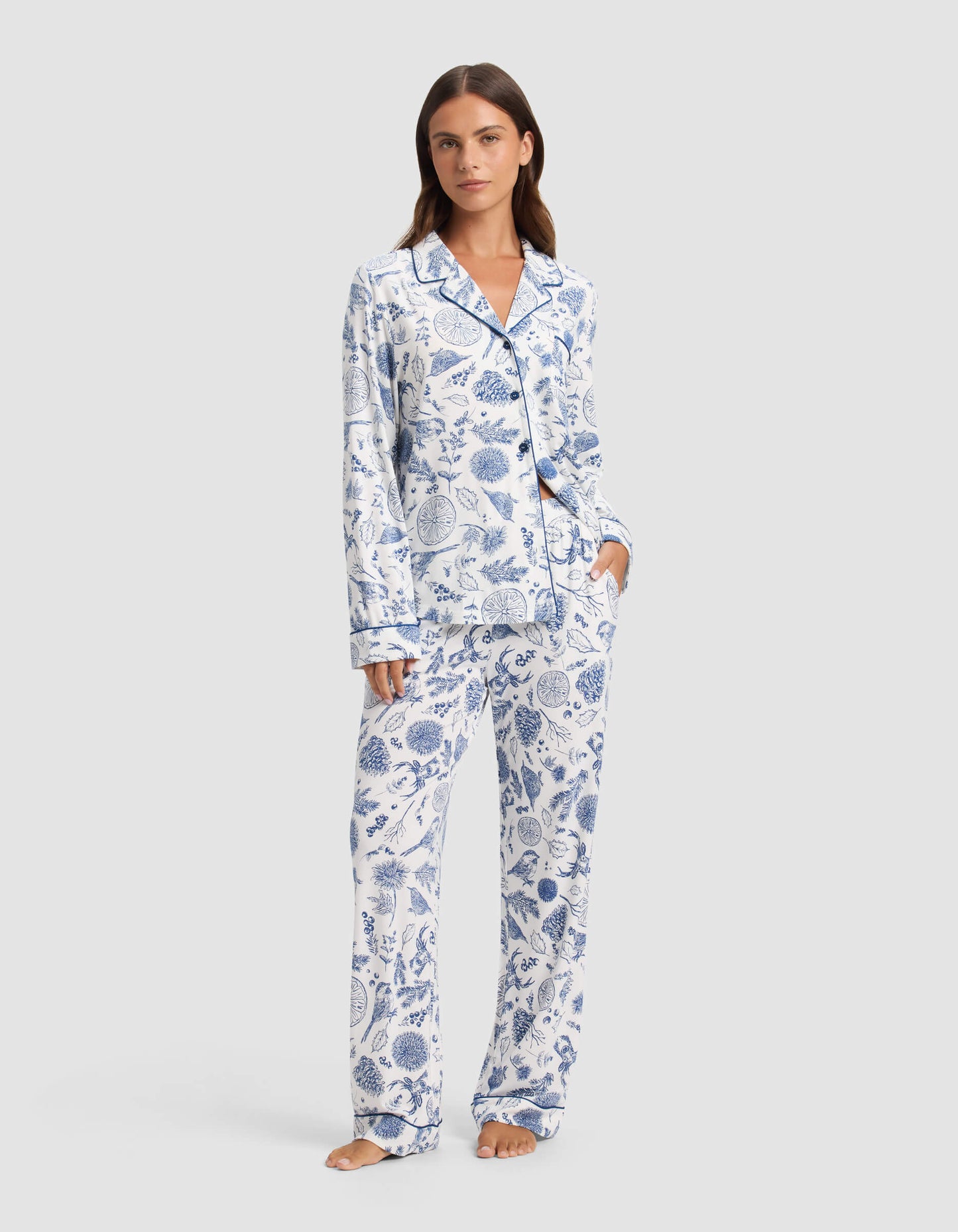 Women's Bamboo Stretch-Knit Long Sleeve Pajama Set