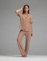 Women's Bamboo Stretch-Knit Short Sleeve & Pant Pajama Set