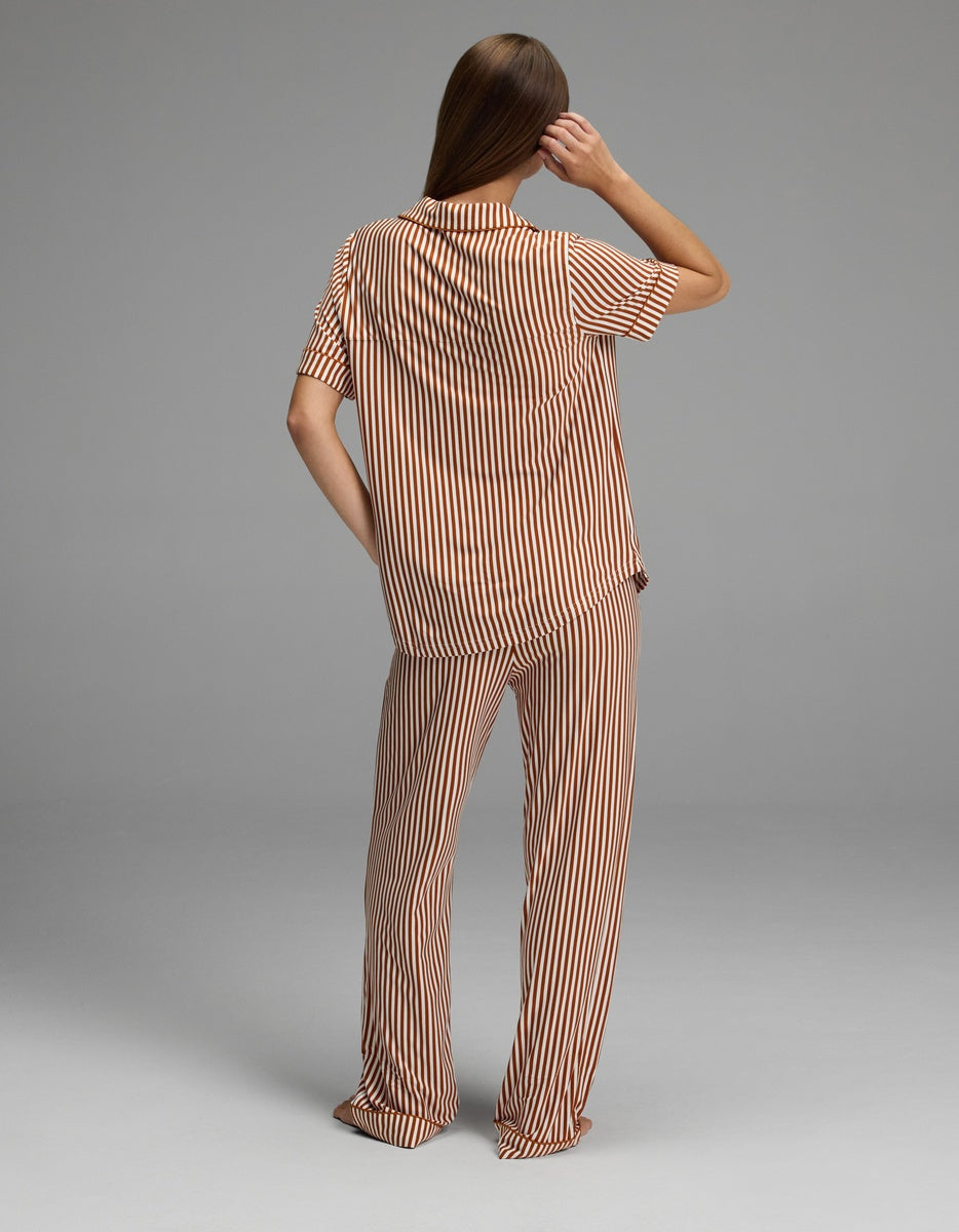 Women's Bamboo Stretch-Knit Short Sleeve & Pant Pajama Set