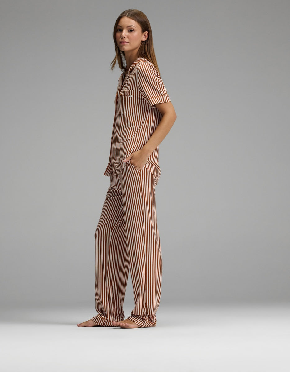 Women's Bamboo Stretch-Knit Short Sleeve & Pant Pajama Set