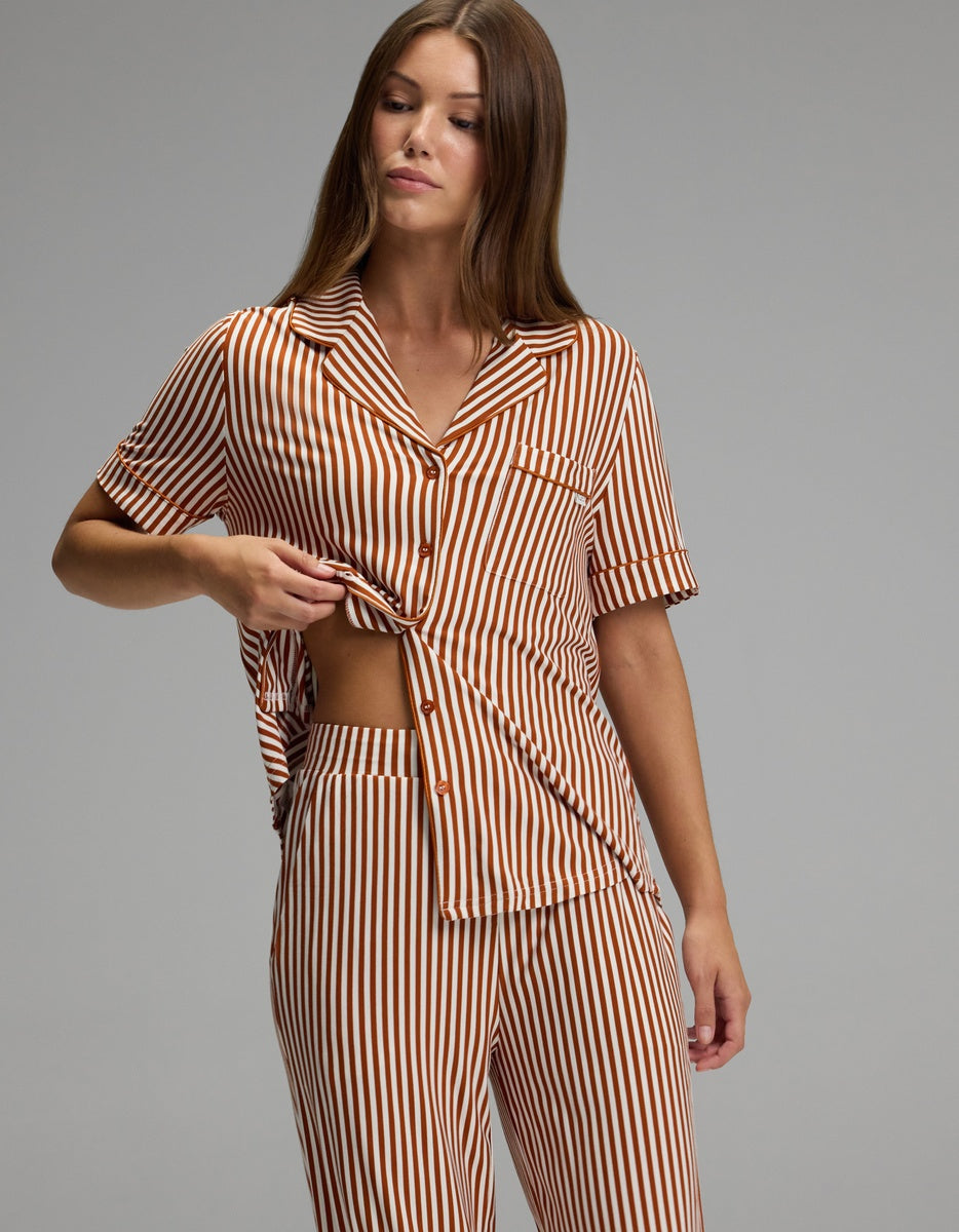 Women's Bamboo Stretch-Knit Short Sleeve & Pant Pajama Set