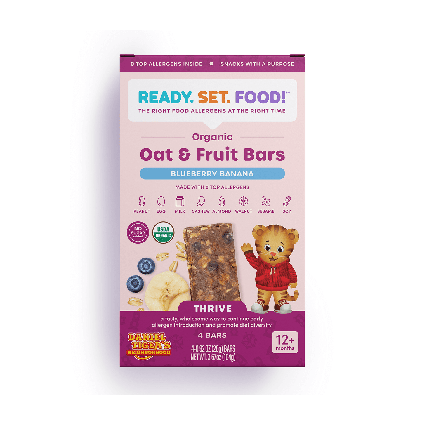 Organic Oat & Fruit Bars - Daniel Tiger Blueberry Banana