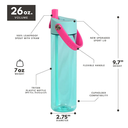 26 oz Tritan Plastic Water Bottle - Berry Breeze