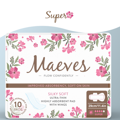 Ultra-Thin Super Absorbency Sanitary Pads- 2 Packs by Maeves Pads