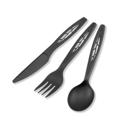 6.5" Heavy Duty Cutlery, Indv. Wrapped Spoon, Black, 750-Count Case