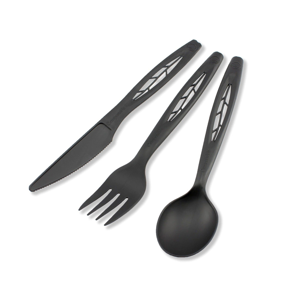 6.5" Heavy Duty Cutlery, Indv. Wrapped Fork, Black, 750-Count Case