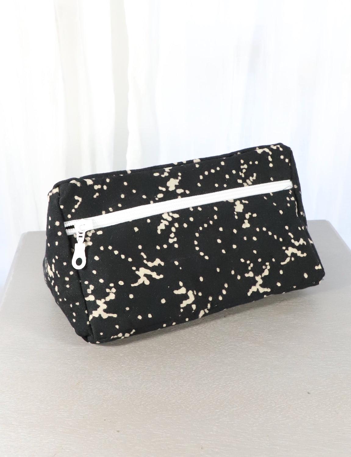 Black Toiletry Bag- Dots or Floral by Passion Lilie