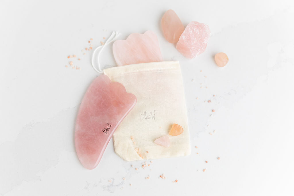 Mind + Body Self-Care Bundle: Reflection Journal & Rose Quartz Gua Sha by Bliss'd Co