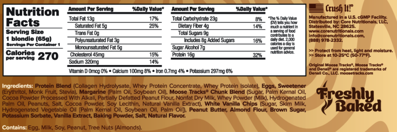 Core Nutritionals Moose Tracks Brownies