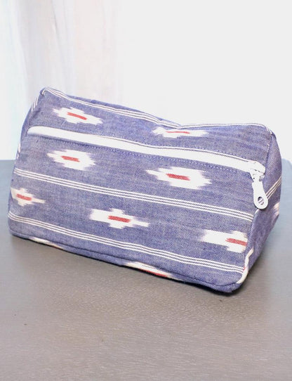 Blue Ikat Toiletry Bag by Passion Lilie