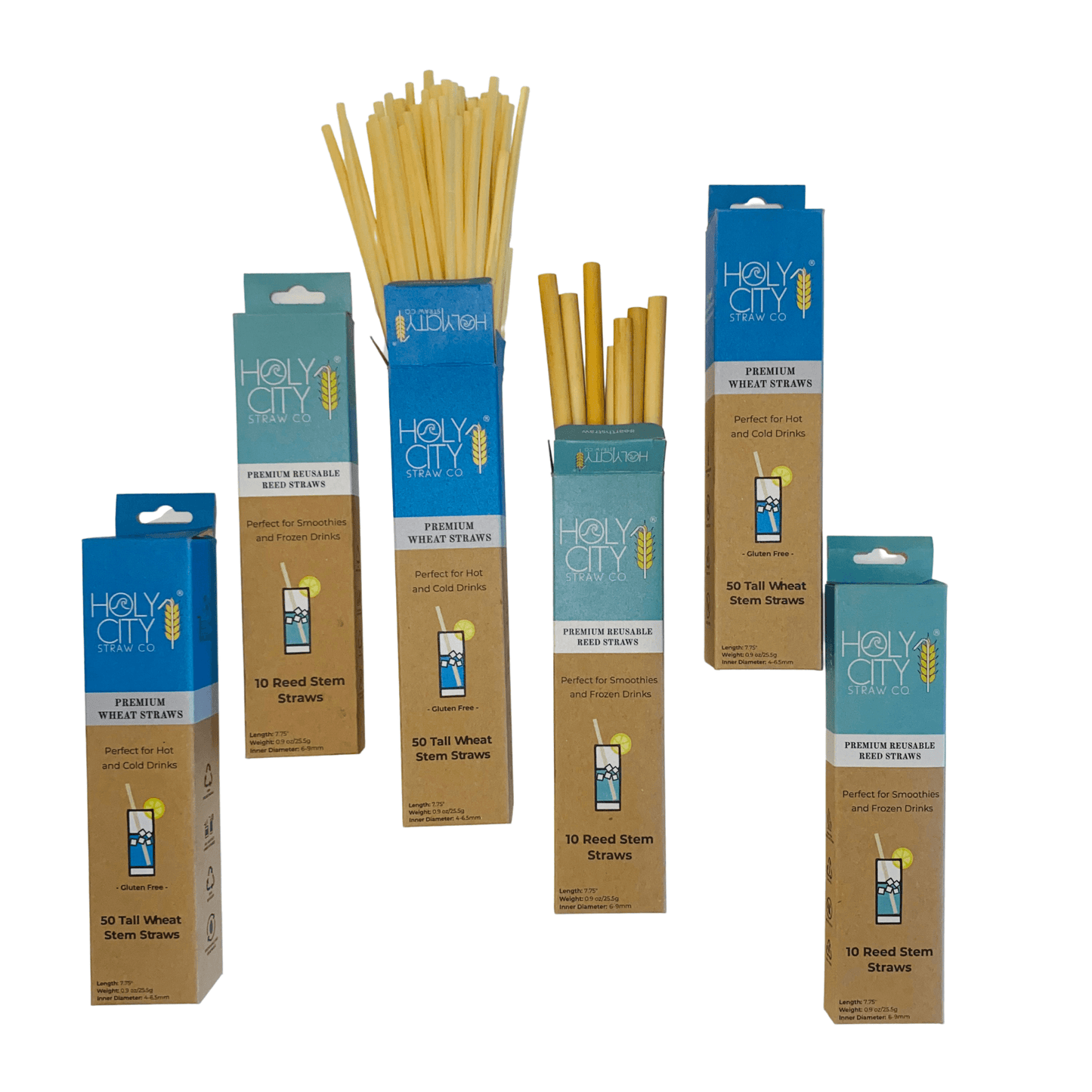 Wheat and Reed Straw Bundle - 6 Pack by Holy City Straw Company