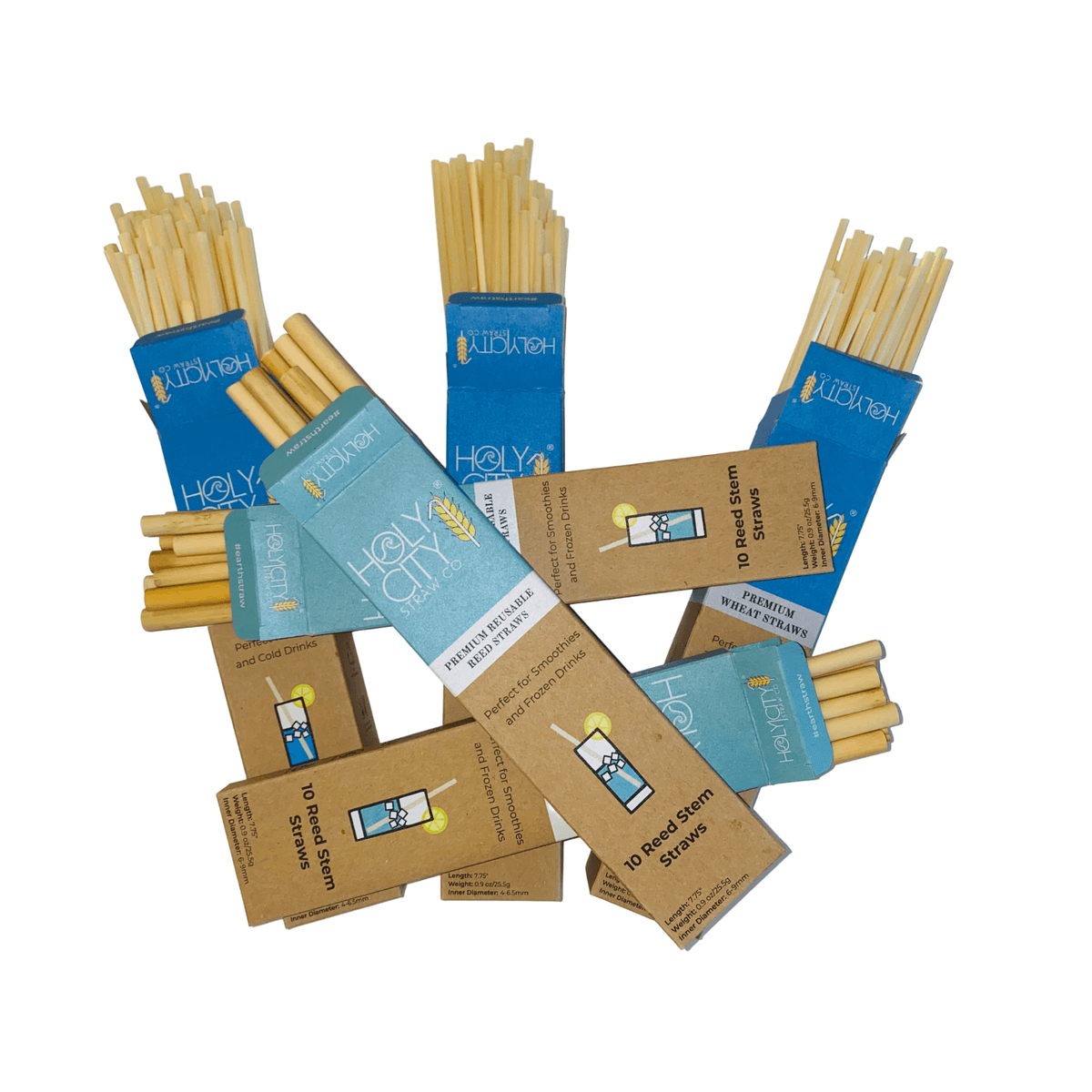 Wheat and Reed Straw Bundle - 6 Pack by Holy City Straw Company