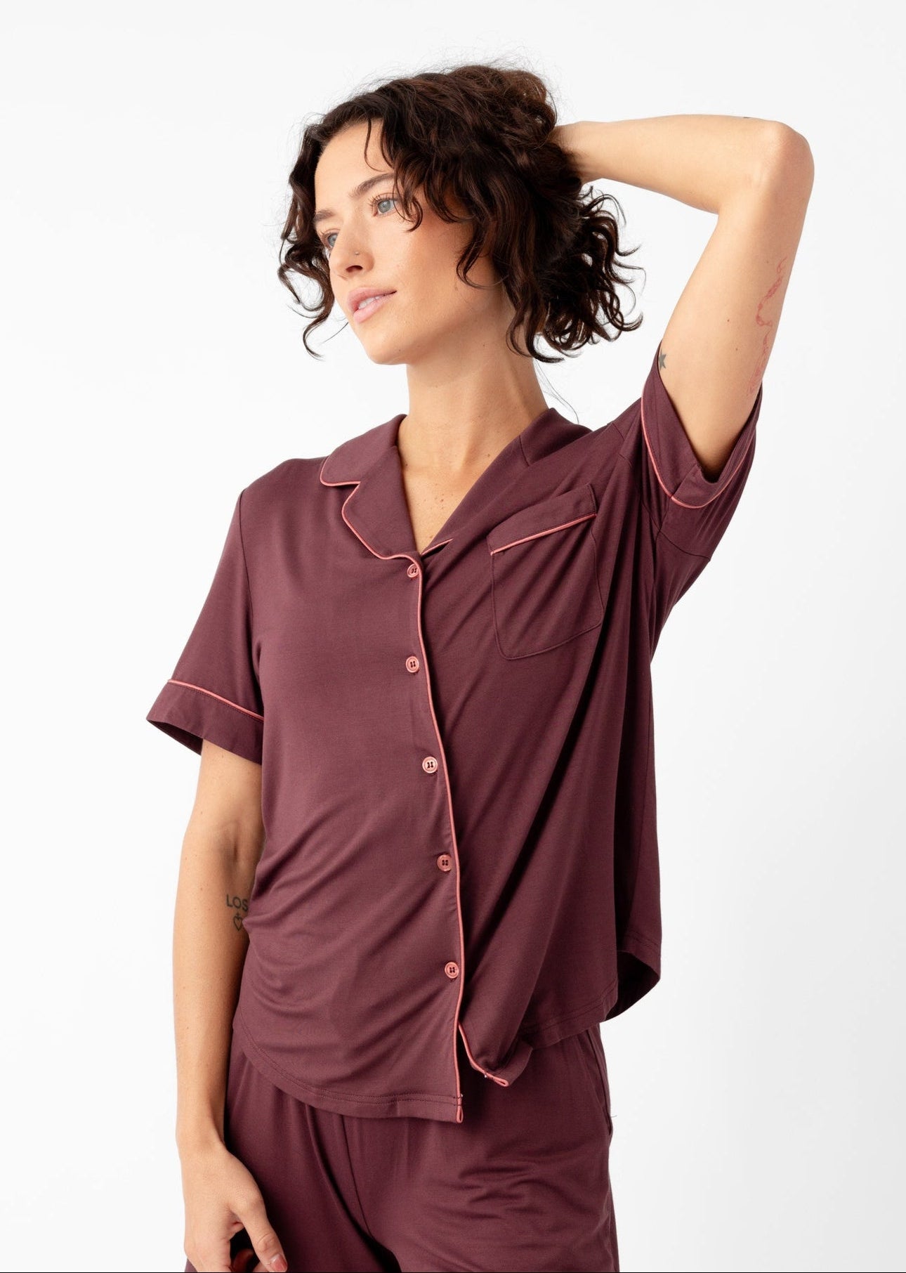 Women's Bamboo Stretch-Knit Short Sleeve Pajama Set