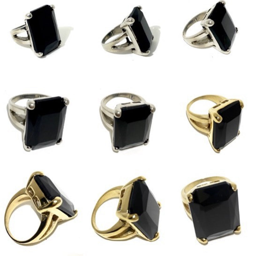 The Urban Charm Jet Black Crystal Signature Statement Ring by The Urban Charm