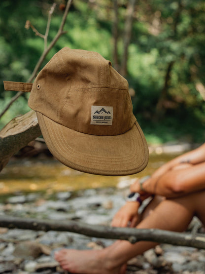 TAN & BROWN 5-PANEL HAT