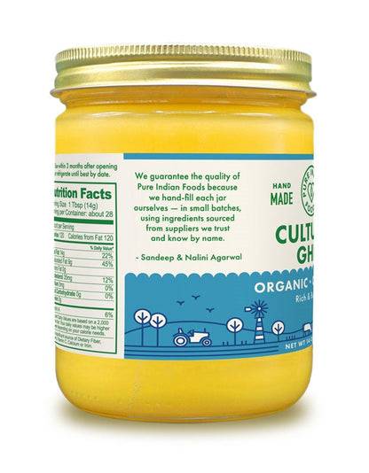 Cultured Ghee, Grassfed & Certified Organic - 14 oz