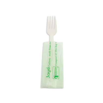 6.5" Heavy Duty Cutlery, Indv. Wrapped Fork, White, 750-Count Case