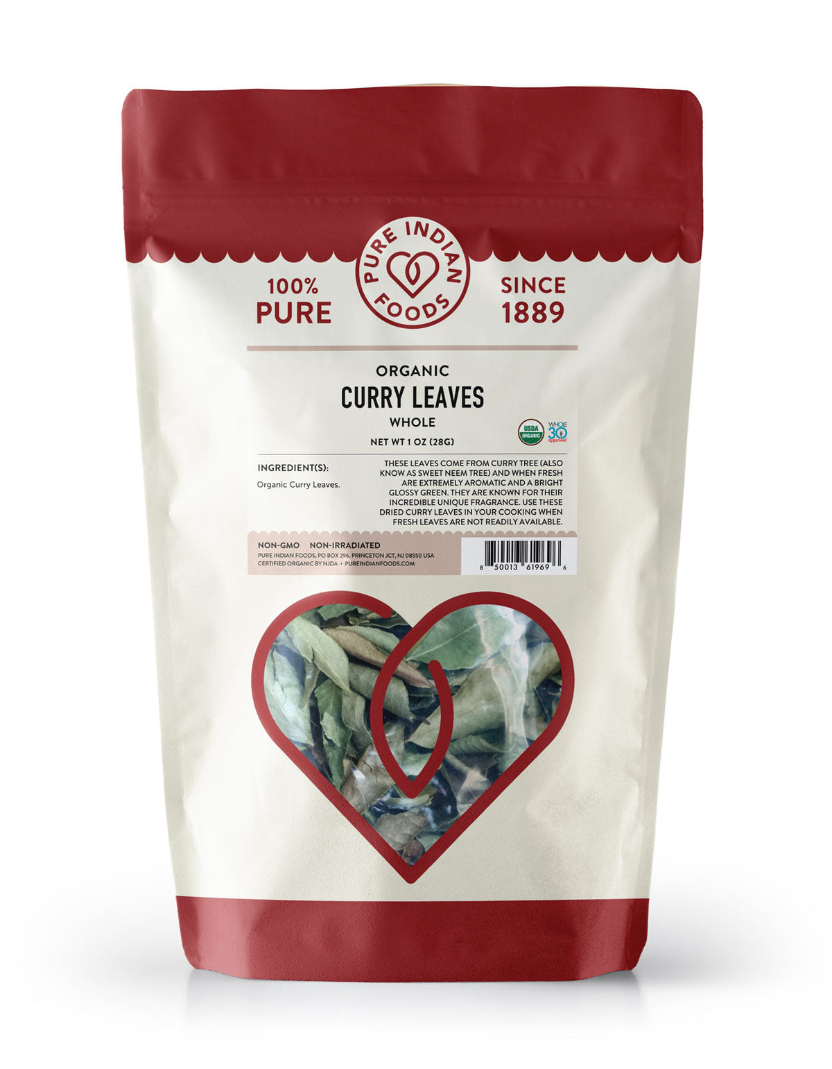 Curry Leaves, Dried, Certified Organic - 1 oz