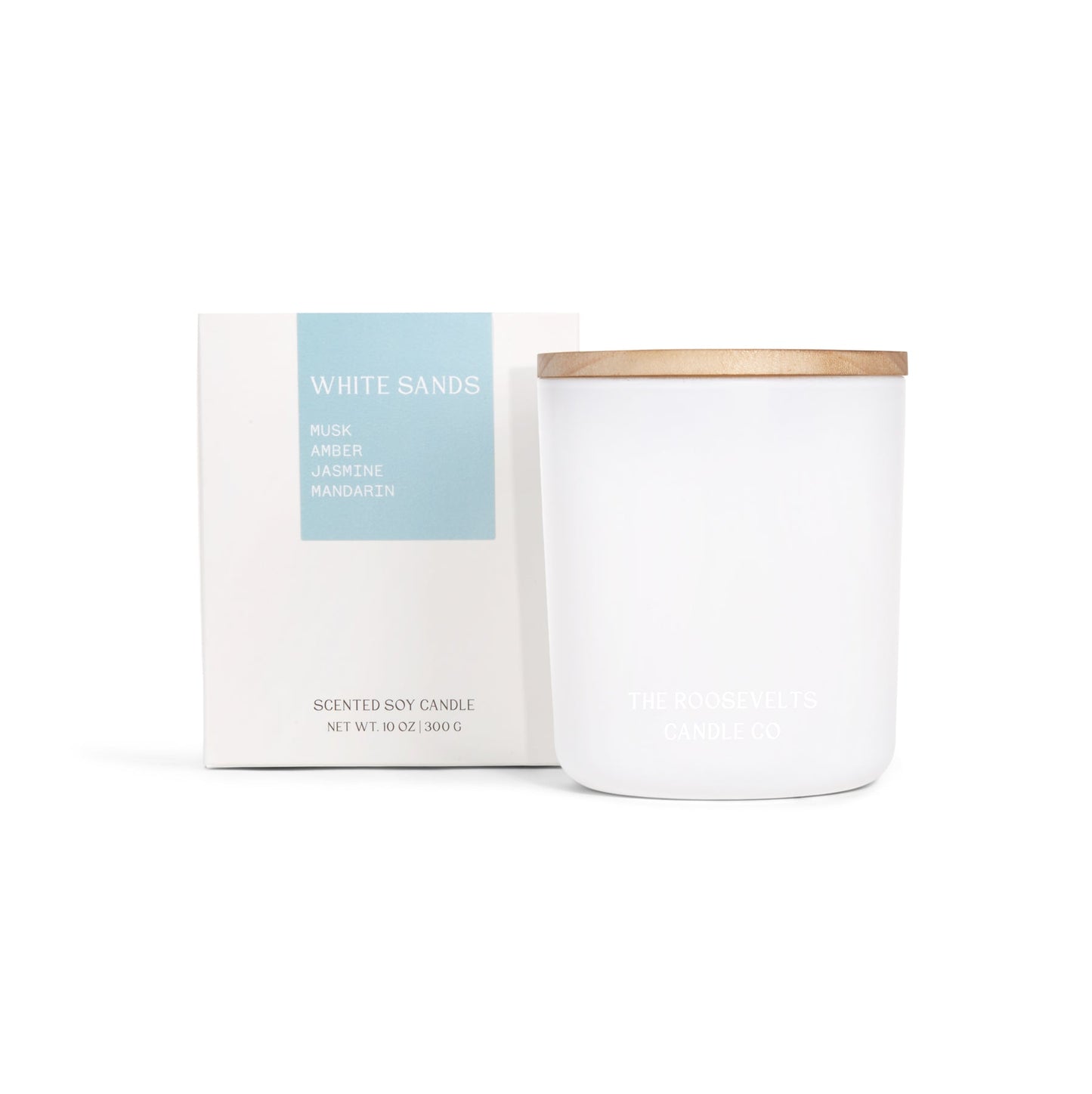 White Sands Candle - Sea Salt, Jasmine, Dark Musk, Amber & Mandarin