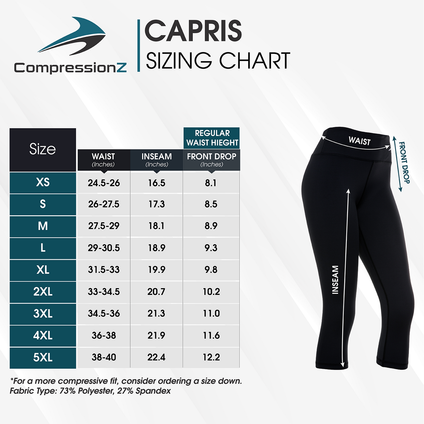 Women's Compression Capris - Black