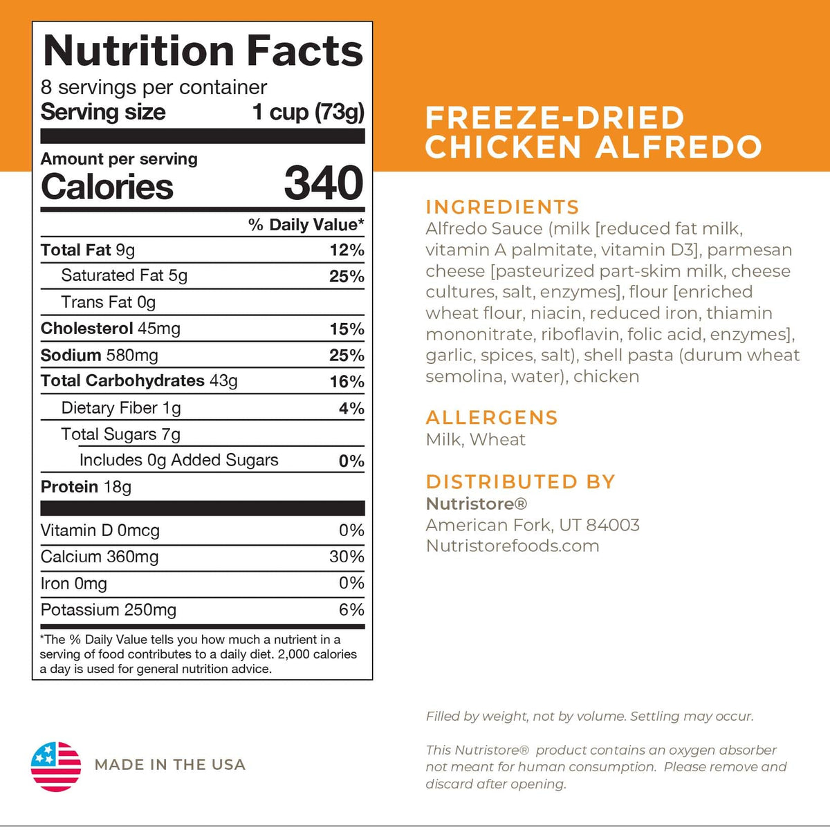 Chicken Alfredo - #10 Can by Nutristore