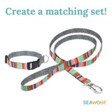 Seawoof Dog Leash Multicolor Stripe Print