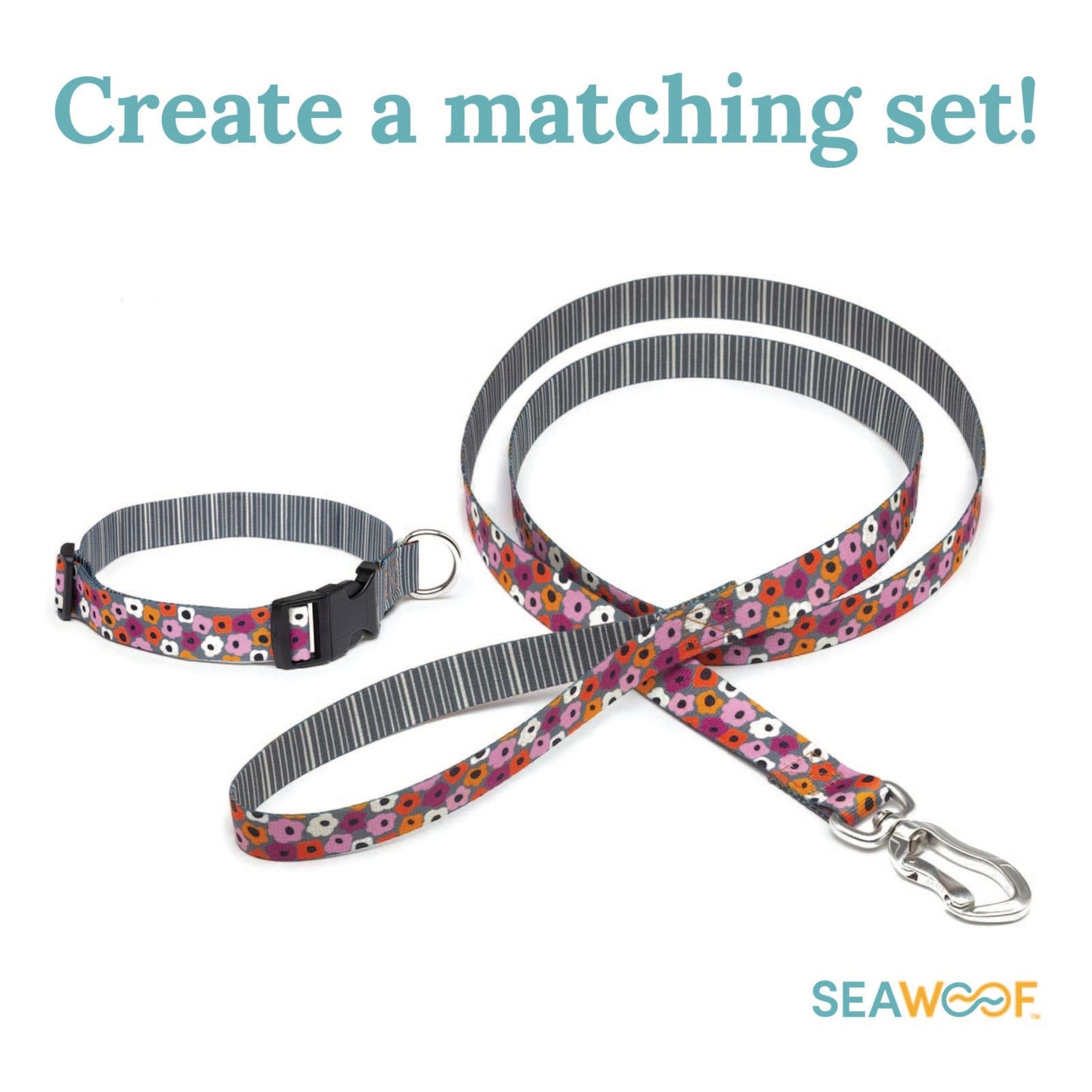 Seawoof Dog Leash Modern Floral Print