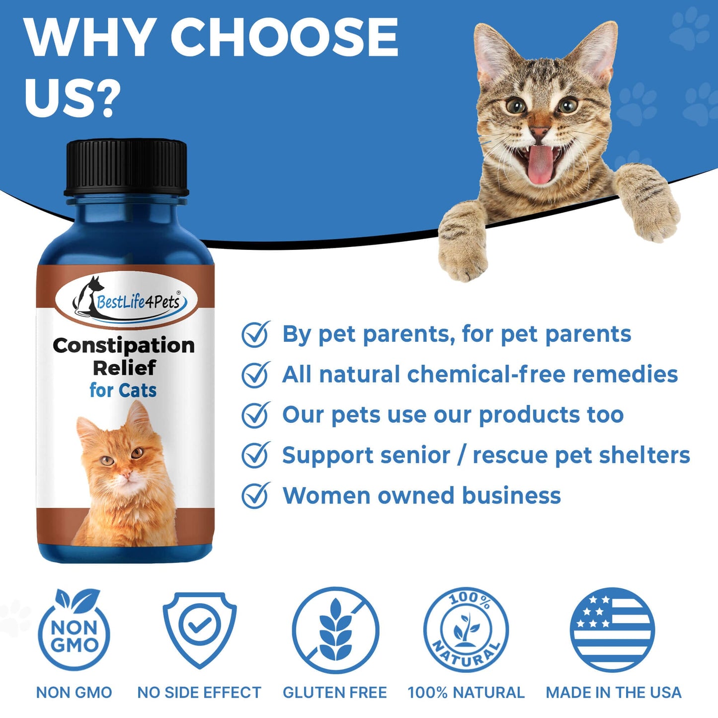 Natural Cat Laxative & Constipation Treatment by BestLife4Pets