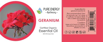 Essential Oil - Geranium 15ml (0.5oz) by Pure Energy Apothecary