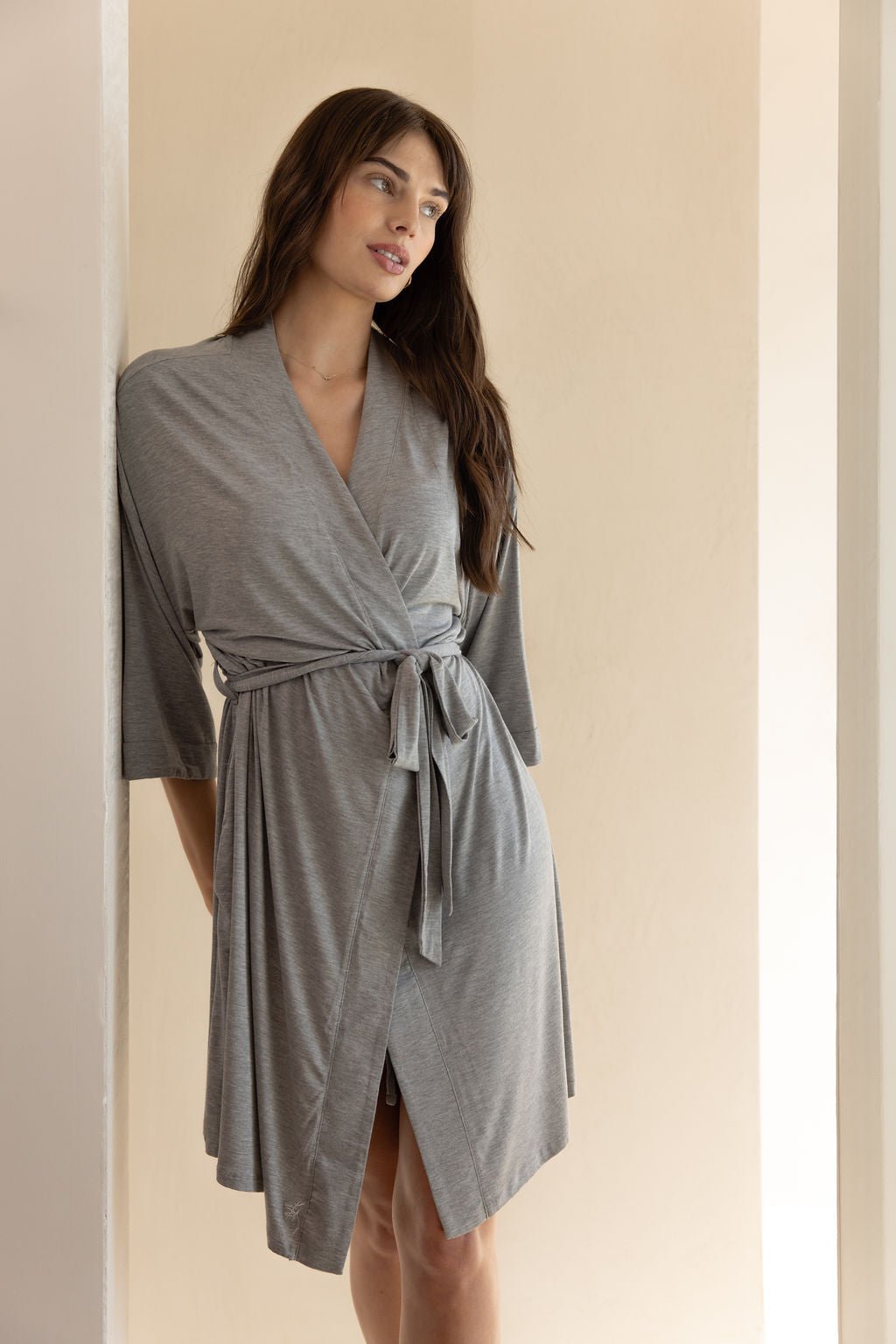 Women's Stretch-Knit Bamboo Kimono Robe