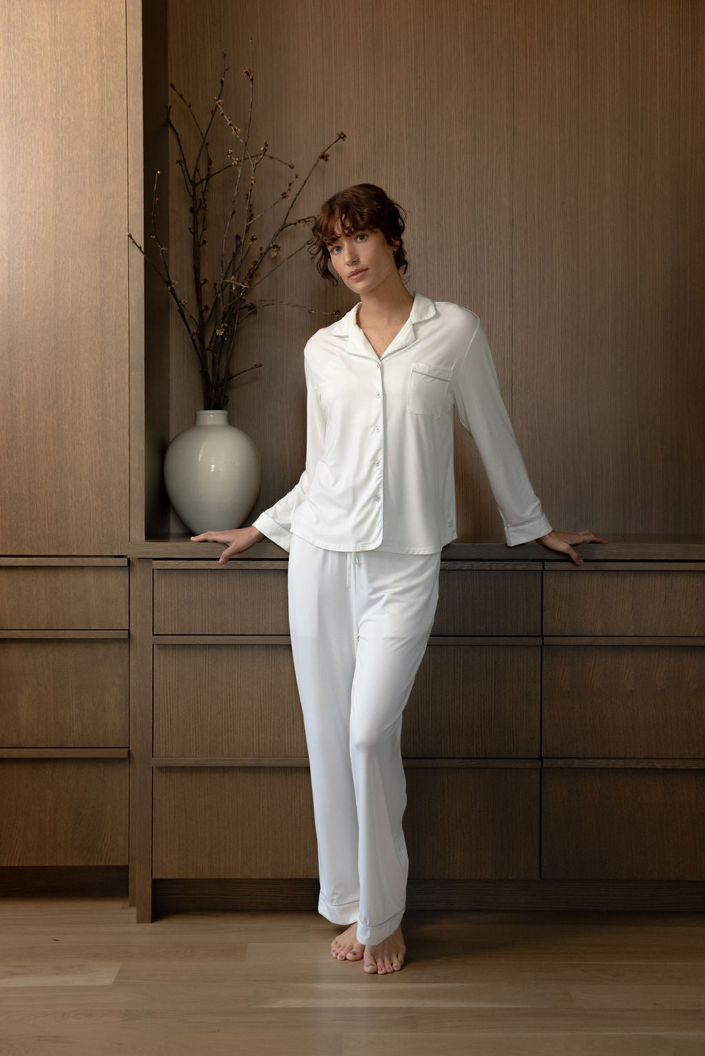 Women's Bamboo Stretch-Knit Long Sleeve Pajama Set