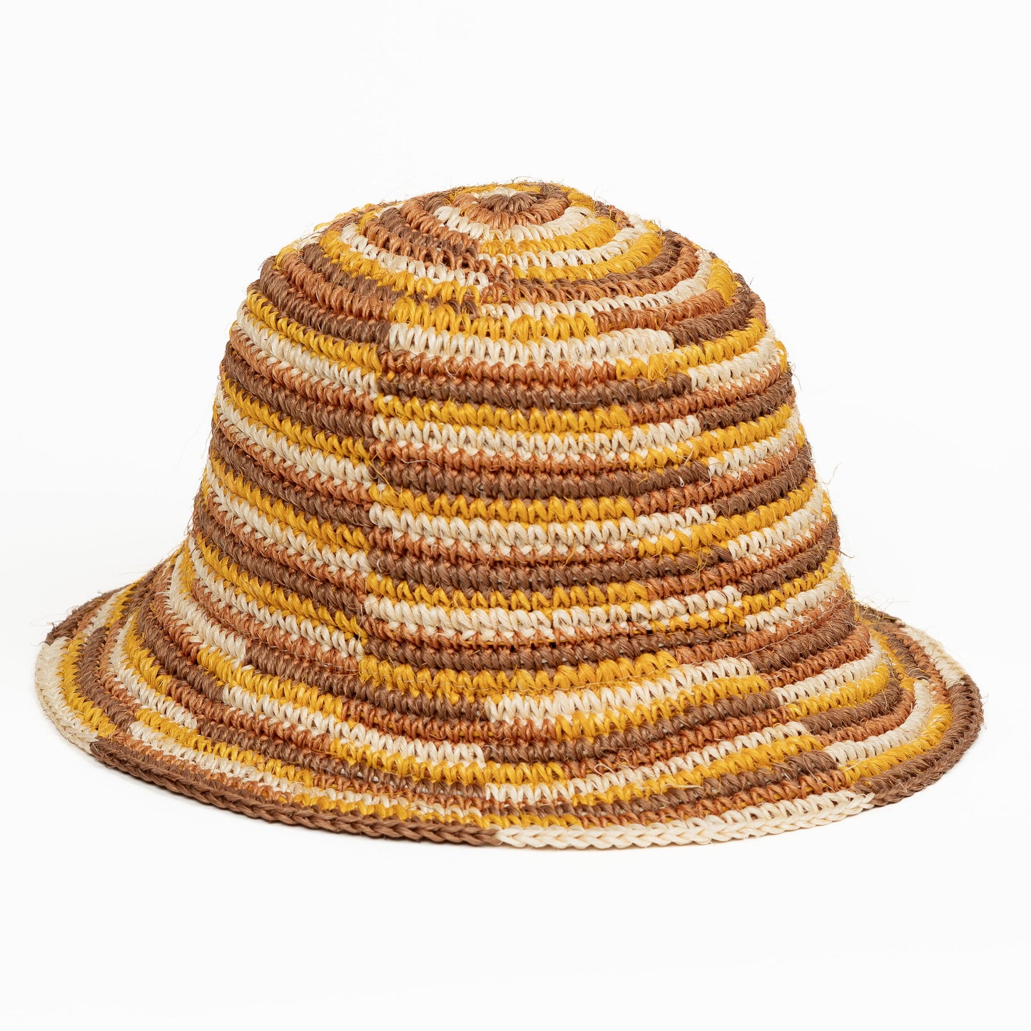Woven Bucket Hat - Crocheted Multicolor Stripe by Made by Minga