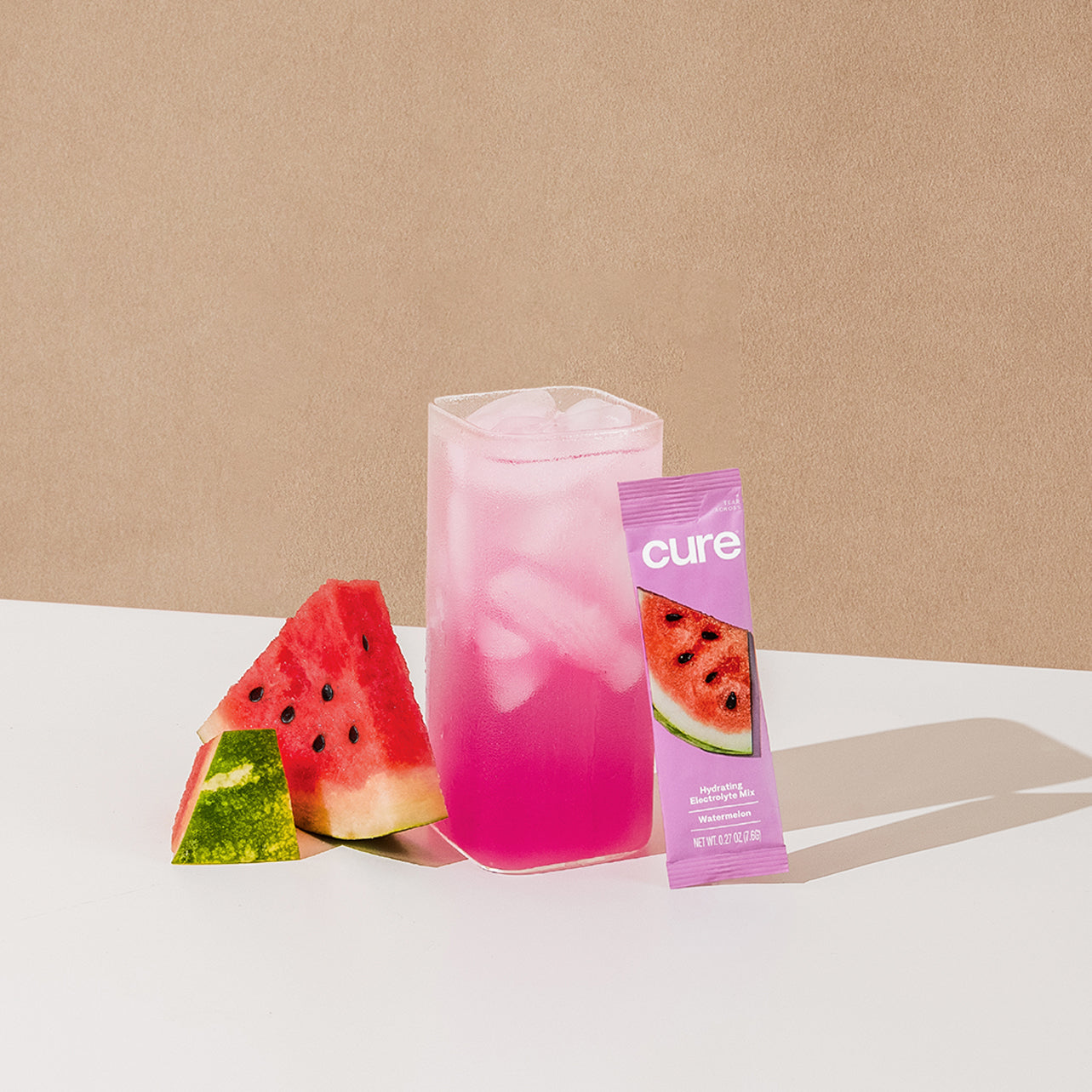 Watermelon - Hydrating Electrolyte Drink Mix with no Added Sugar or Artificial Ingredients by Cure