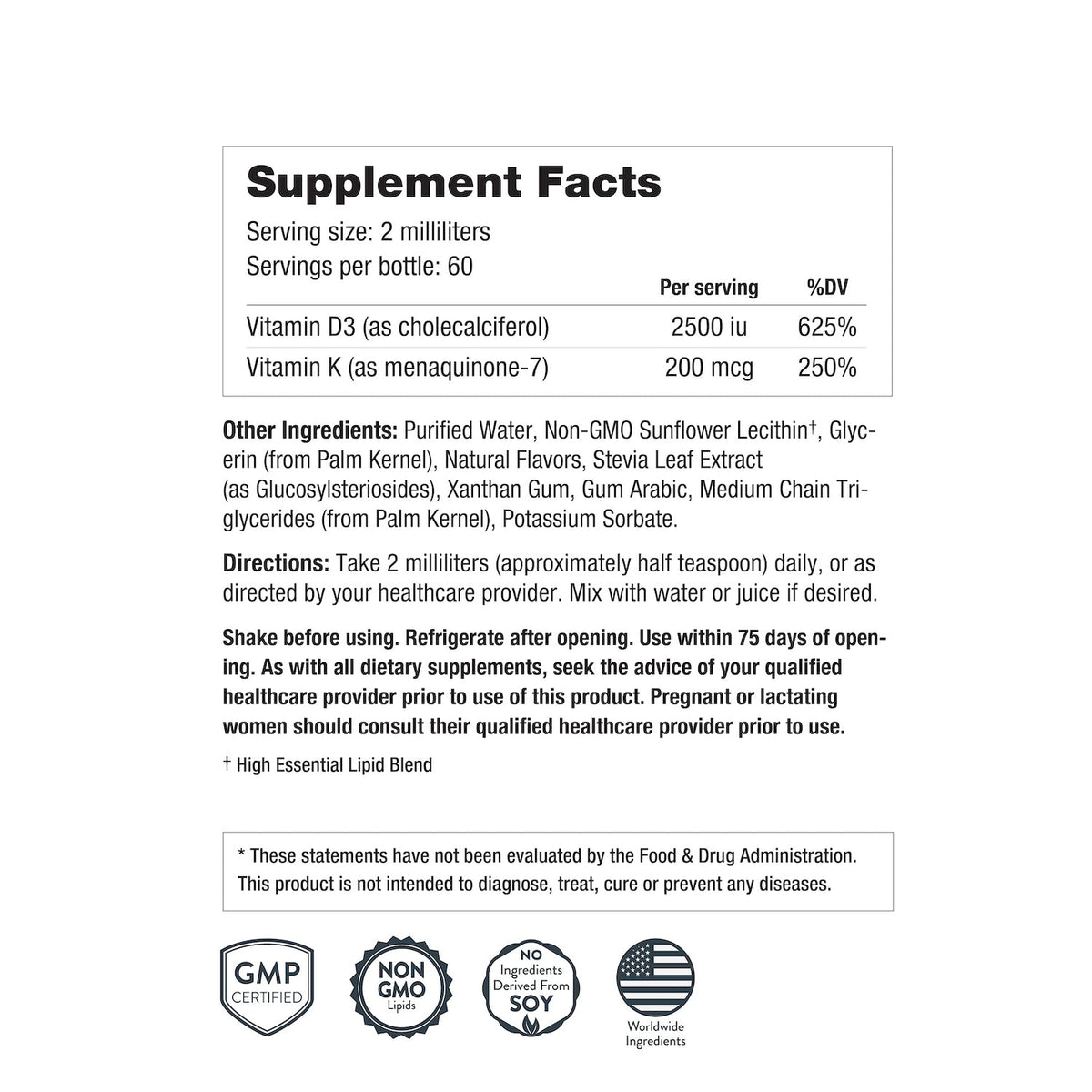 Liposomal Vitamin D3 & K2 by NanoNutra