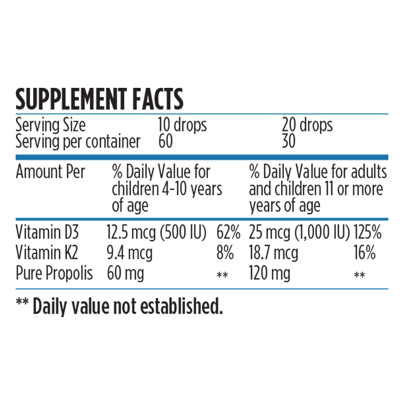 Propolis Water Soluble Extract with Vit D3 + Vit K2