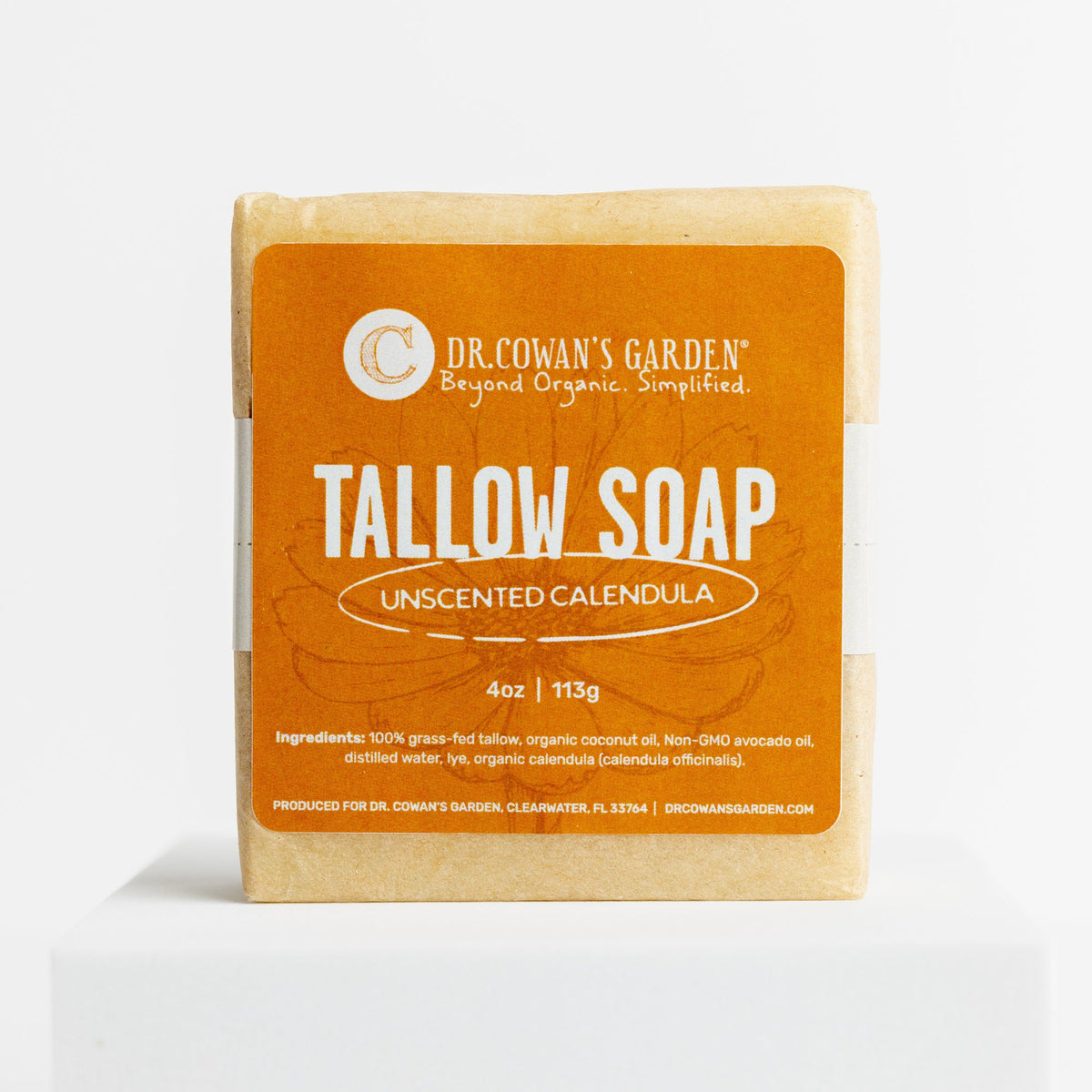 Unscented Calendula Tallow Soap by Dr. Cowan's Garden