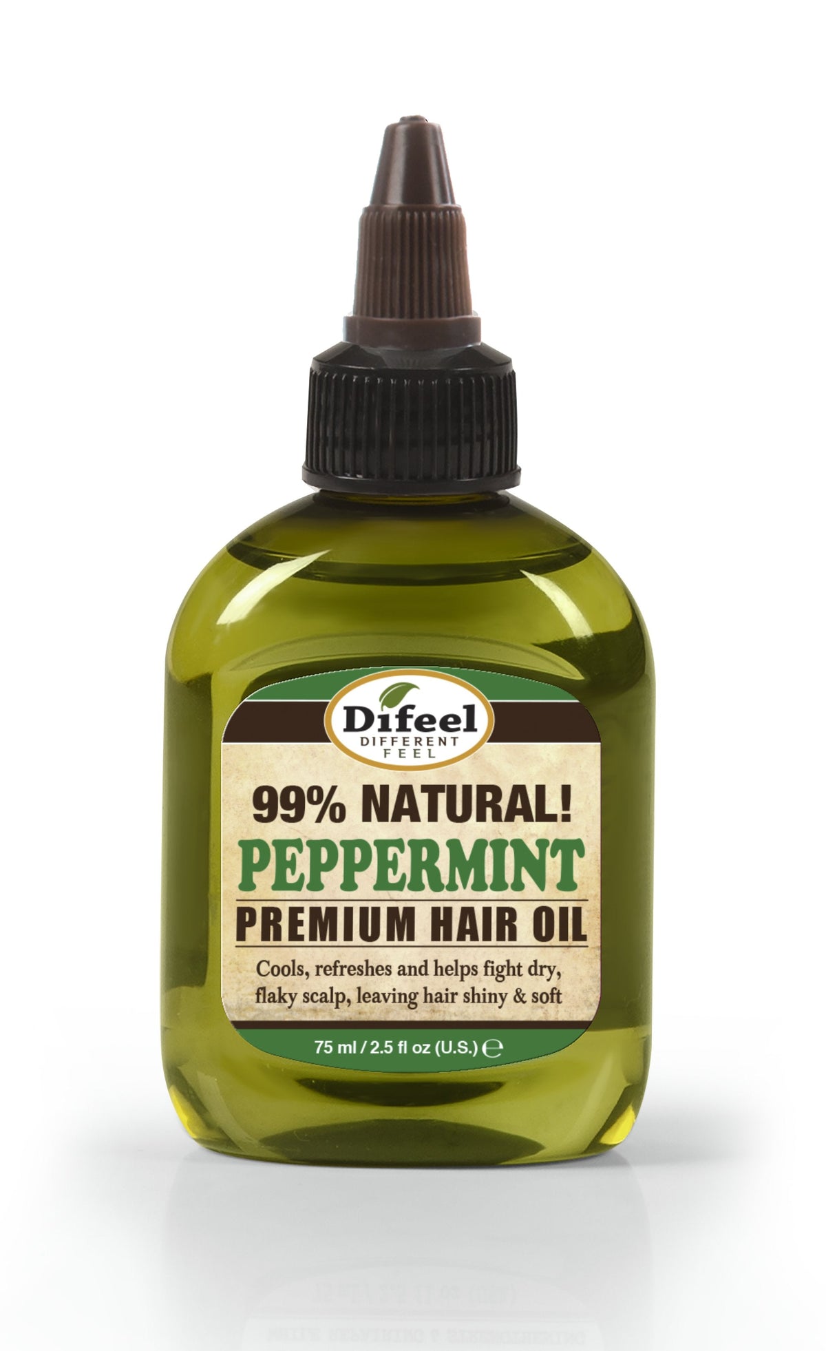 Difeel Premium Natural Hair Oil - Peppermint Oil 2.5 oz. (PACK OF 2) by difeel - find your natural beauty