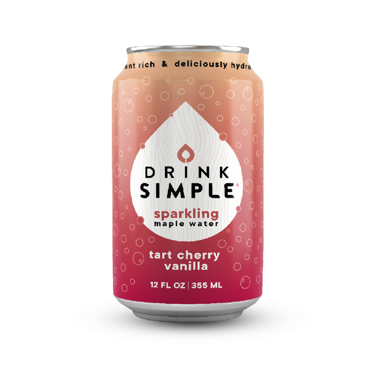 Mixed 12 Pack Sparkling Maple Waters- 4 Flavors: Tart Cherry Vanilla, Raspberry Lemon, Blackberry Lemon, and Orange Cream by Drink Simple