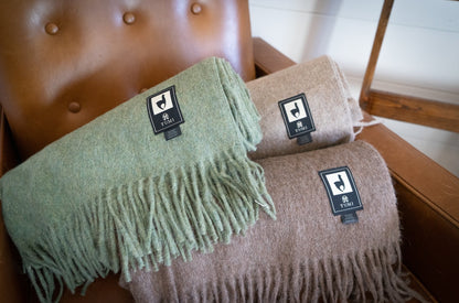 Alpaca Wool Throw Blanket - Solid Colors by Alpaca Threadz