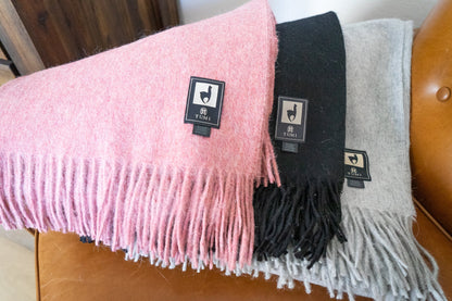 Alpaca Wool Throw Blanket - Solid Colors by Alpaca Threadz