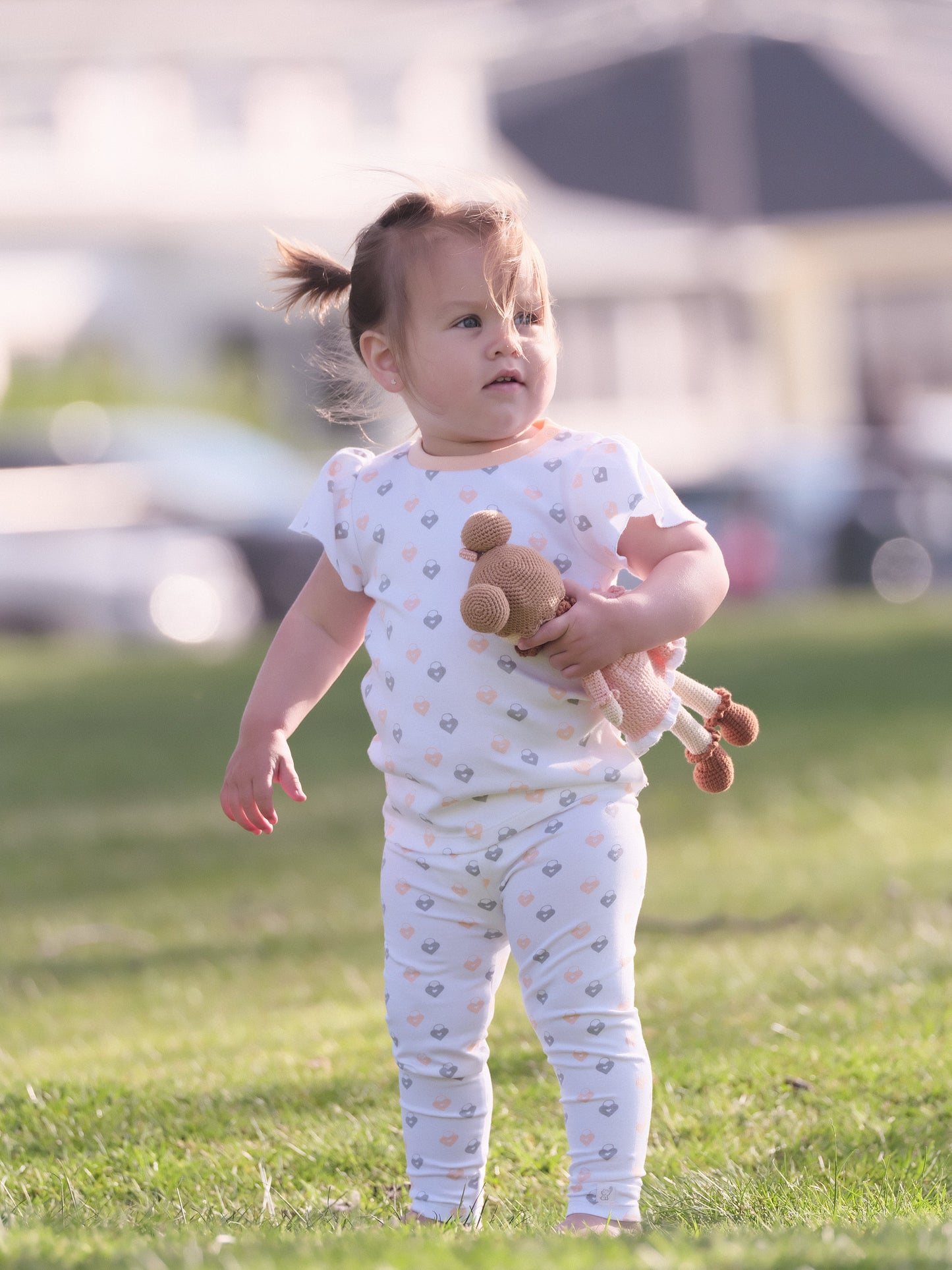 Organic Cotton Leggings - Love lock by Little Moy