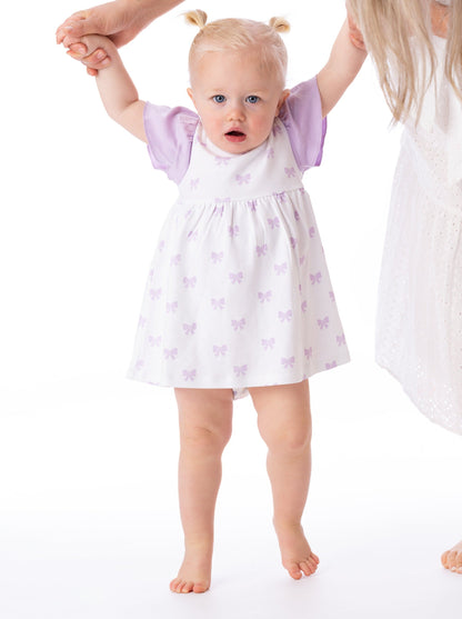 Organic Cotton Alice Ruffled Dress - Bow by Little Moy