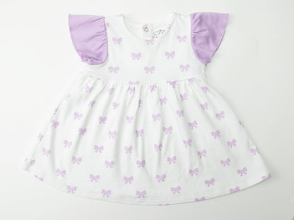 Organic Cotton Alice Ruffled Dress - Bow by Little Moy