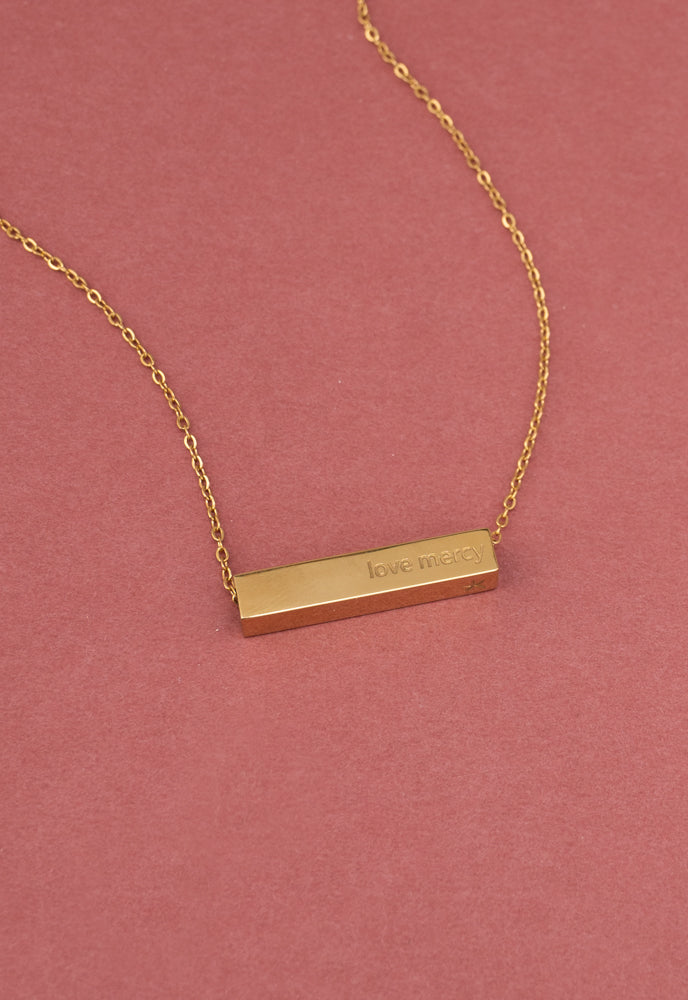 Walk Humbly Bar Necklace by Starfish Project