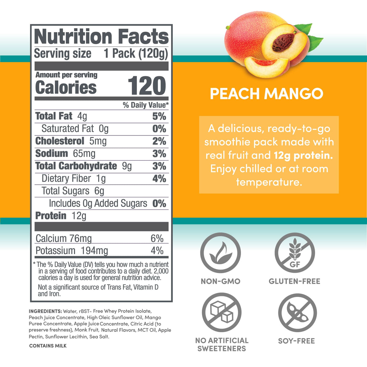 Protein Smoothie - Peach Mango 12 pack