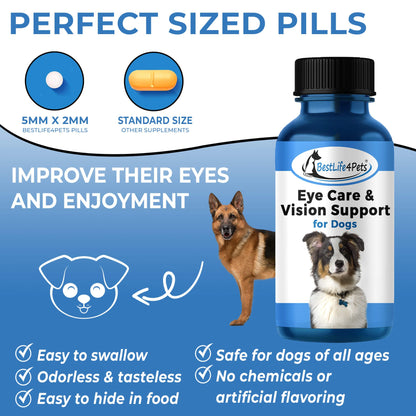 Natural Dog Eye Infection Treatment  - Helps Conjunctivitis, Watery Eyes, Red Eye, and General Eye Care by BestLife4Pets