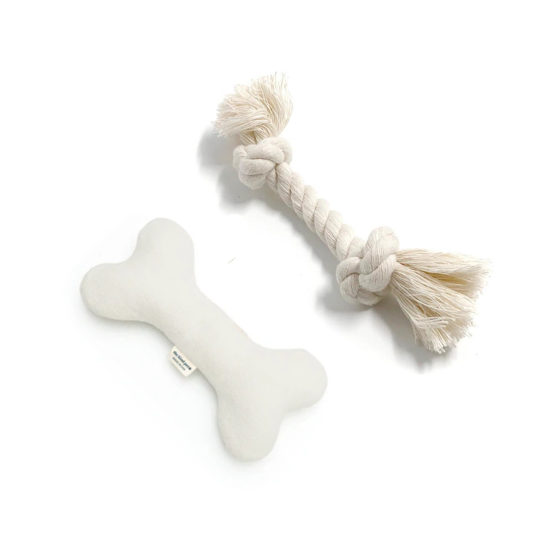 Natural Dog Toy Bundle in Cotton and Hemp (+ Free Poop Bag)