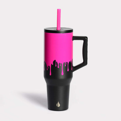 Commuter 40oz Tumbler - Hot Pink Drip