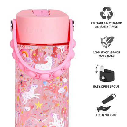 Elemental Splash 18oz Pop Bottle 2 Pack -  Mermaid and Pink Unicorn